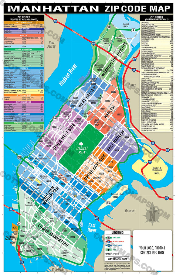 New York Zip Code Maps - PDF, editable, royalty free