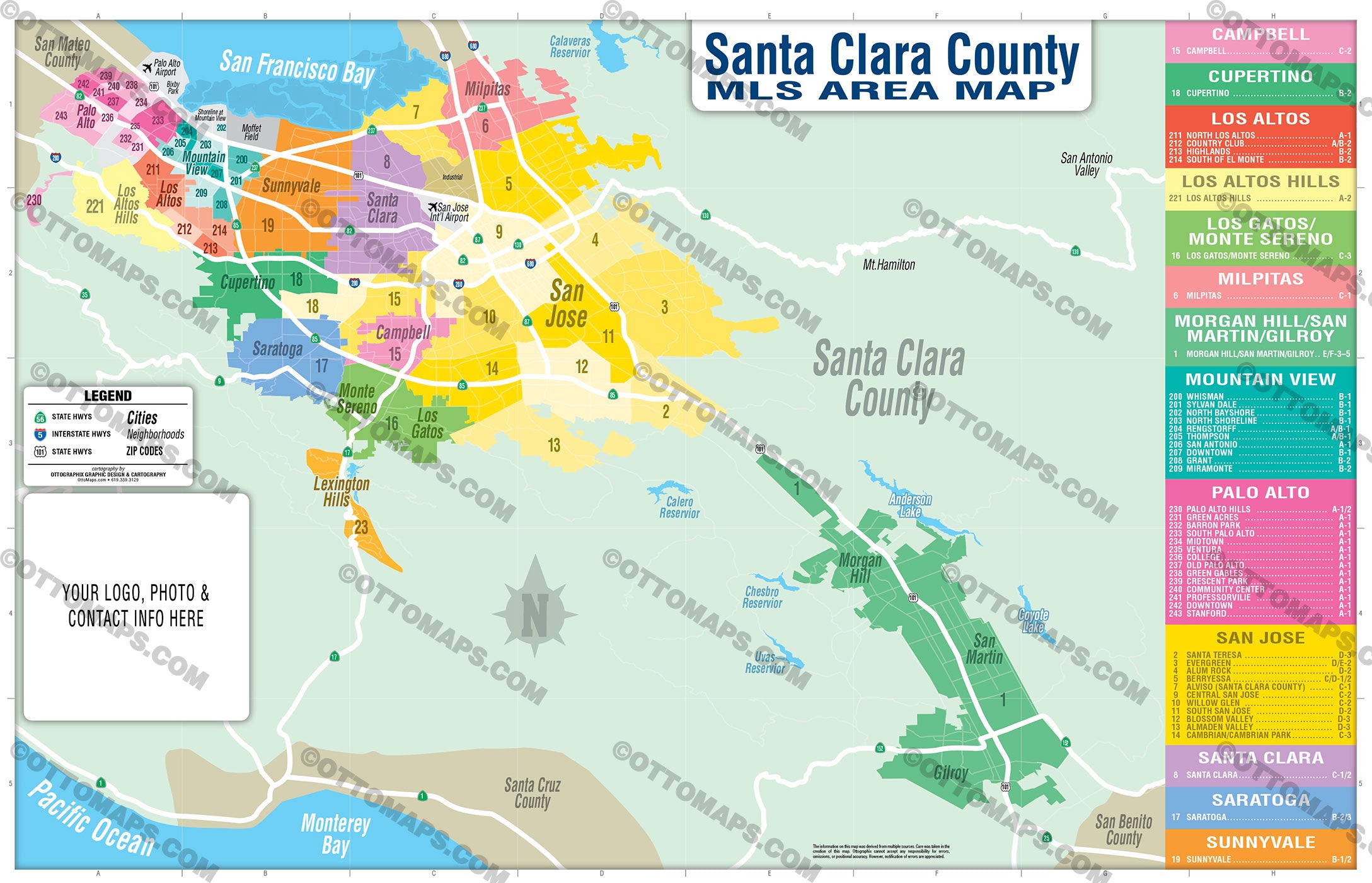 Santa Clara County MLS Area Map
