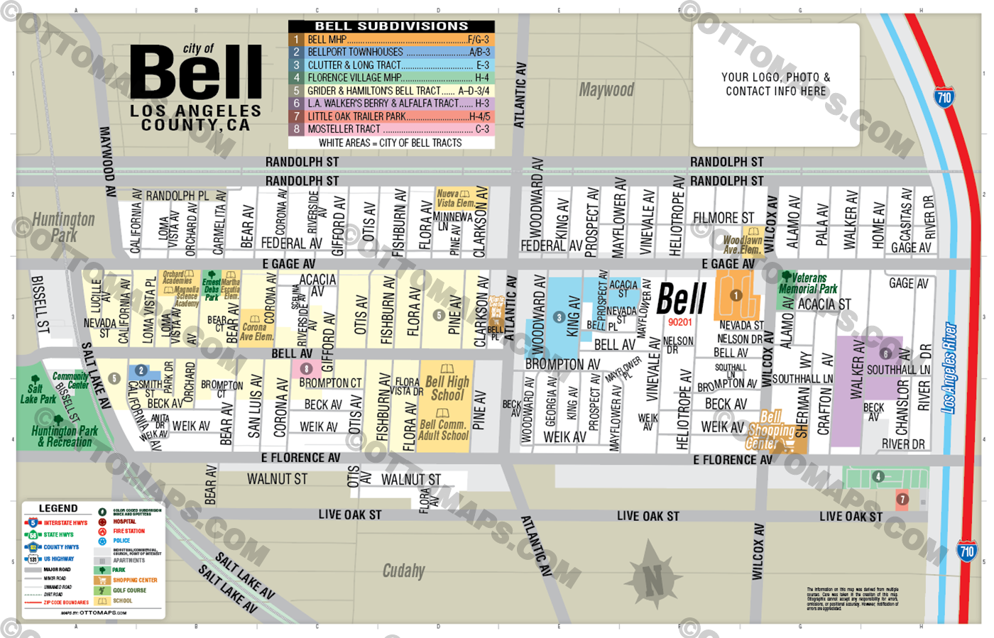 Bell Map - PDF, editable, royalty free