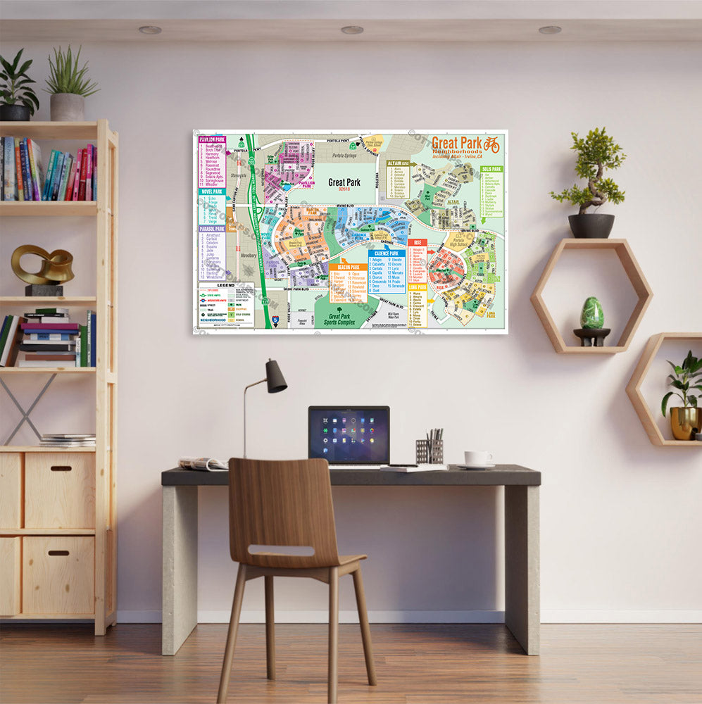 Great Park Map, Irvine, CA - includes Altair - POSTER PRINTS