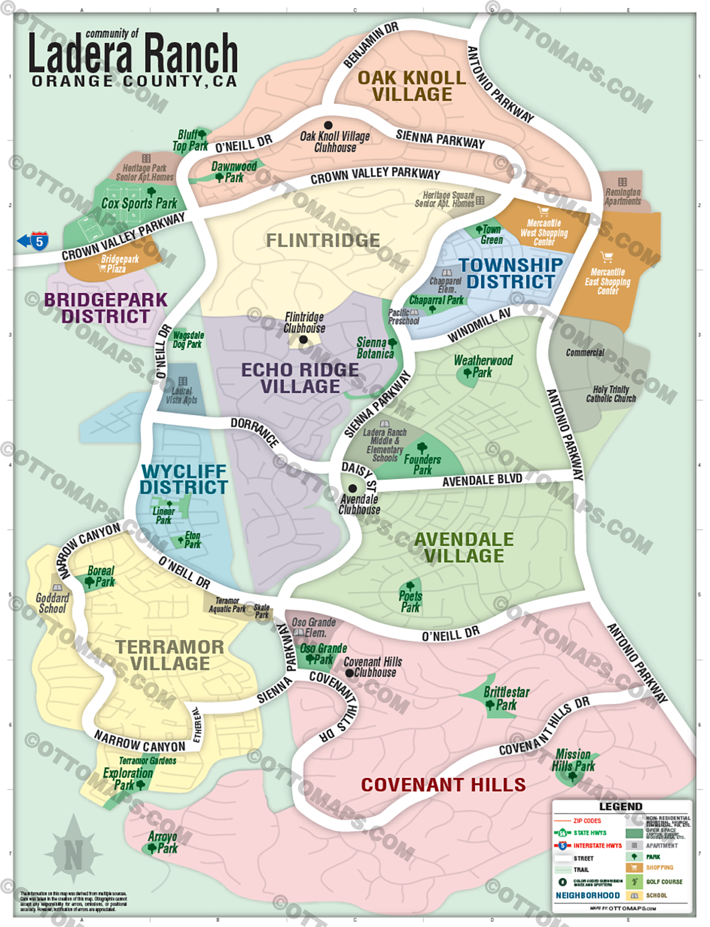Ladera Ranch Tourist Map - PDF, editable, royalty free