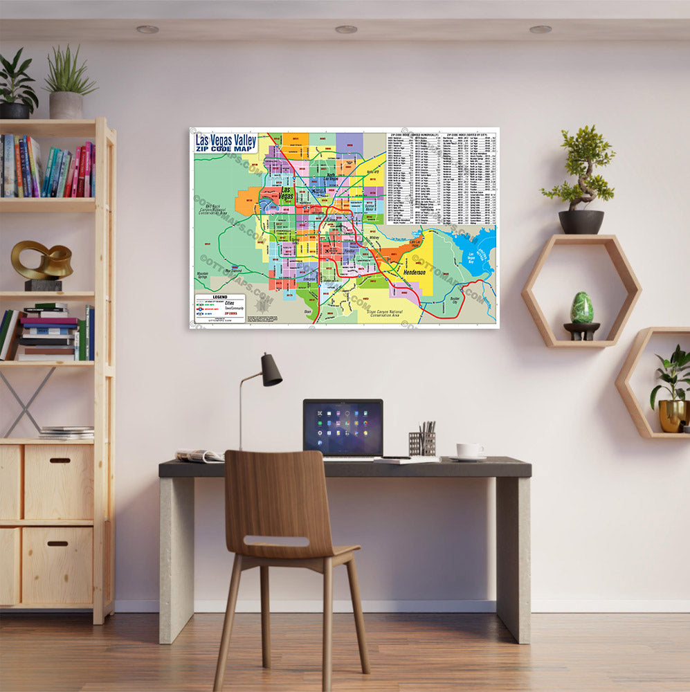 Las Vegas Valley Zip Code Map POSTER PRINTS Otto Maps