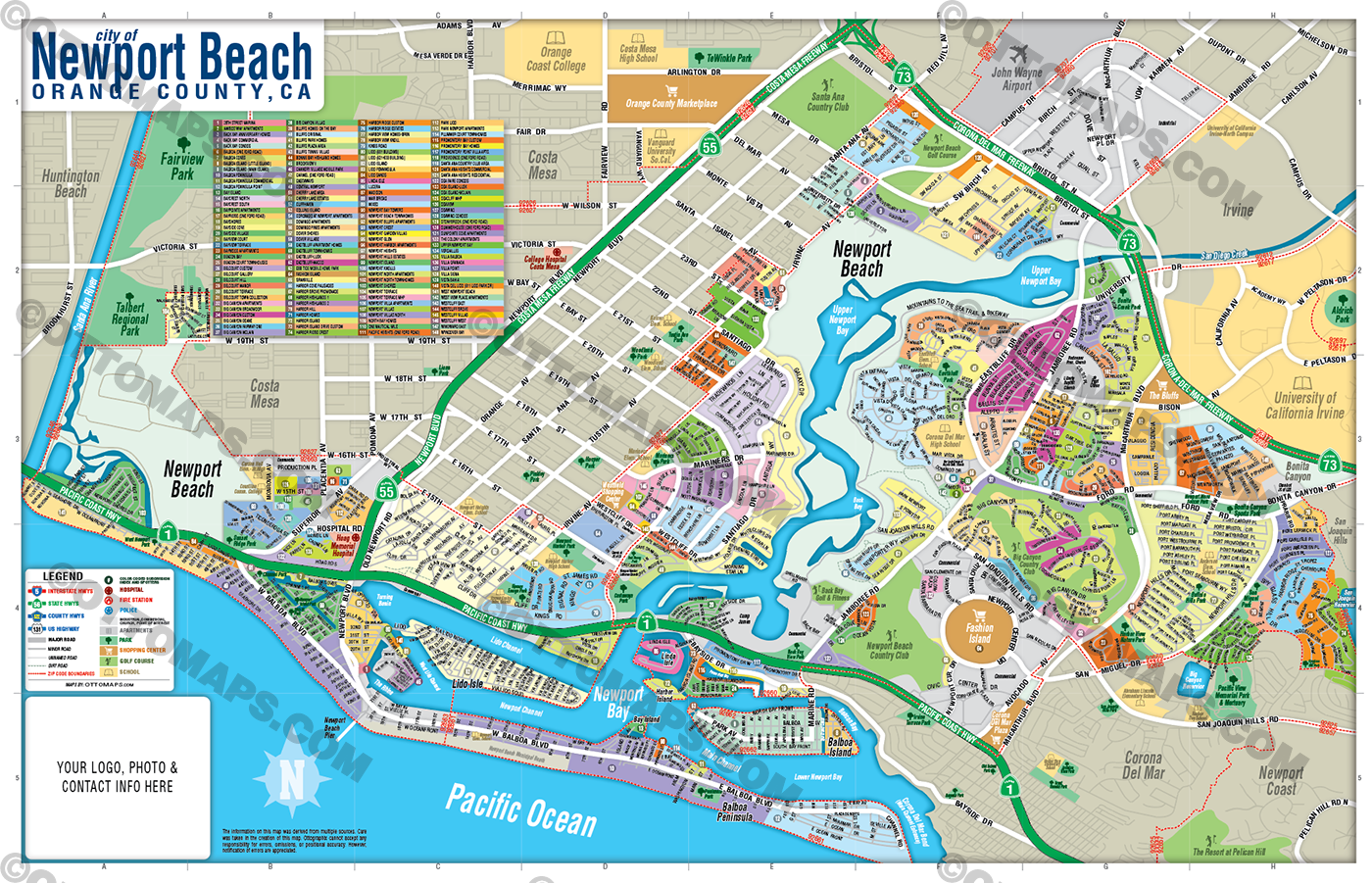 Newport Beach Map, Orange County, CA - FILES - PDF and AI, editable, v Otto Maps Newport Beach Map, Orange County, CA - FILES - PDF and AI, editable, v Otto Maps