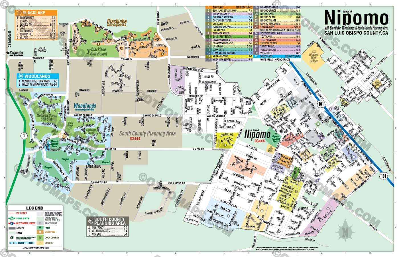 Nipomo Map - PDF, editable, royalty free