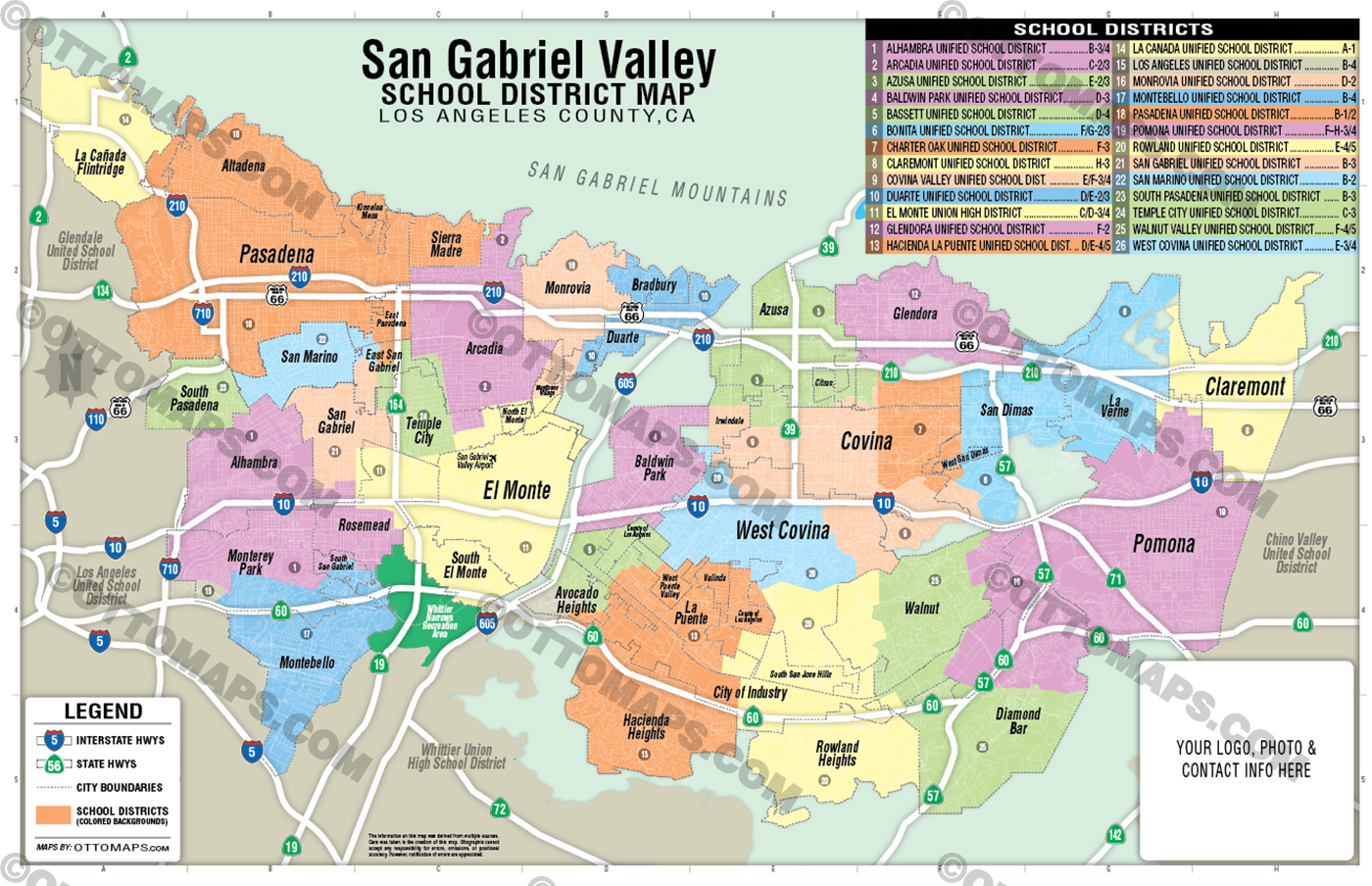 San Gabriel Valley School District Map – Otto Maps