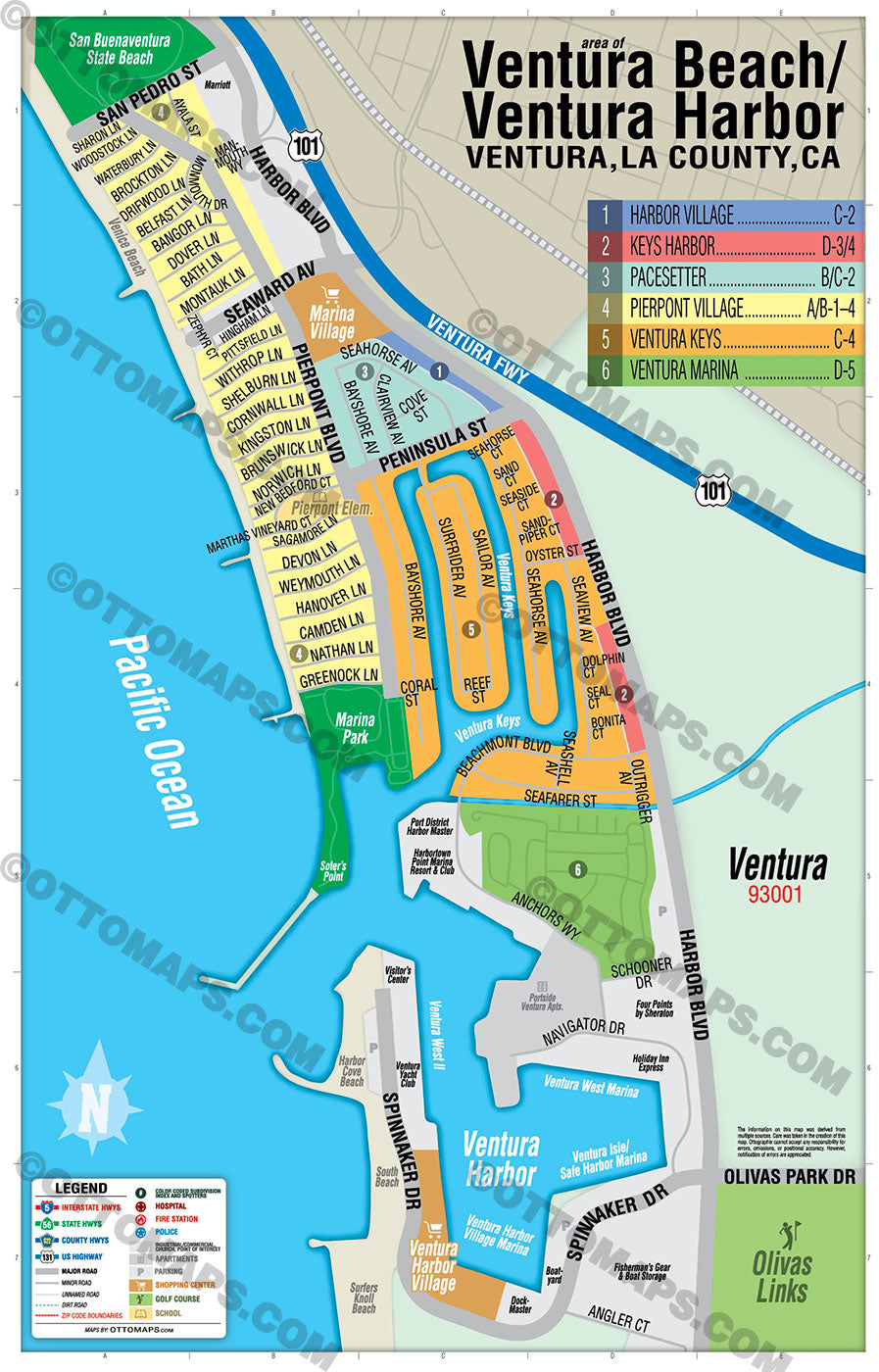 Ventura Beach Map Ventura Harbor Map - PDF, editable, royalty freeVentura Beach Map Ventura Harbor Map - PDF, editable, royalty free