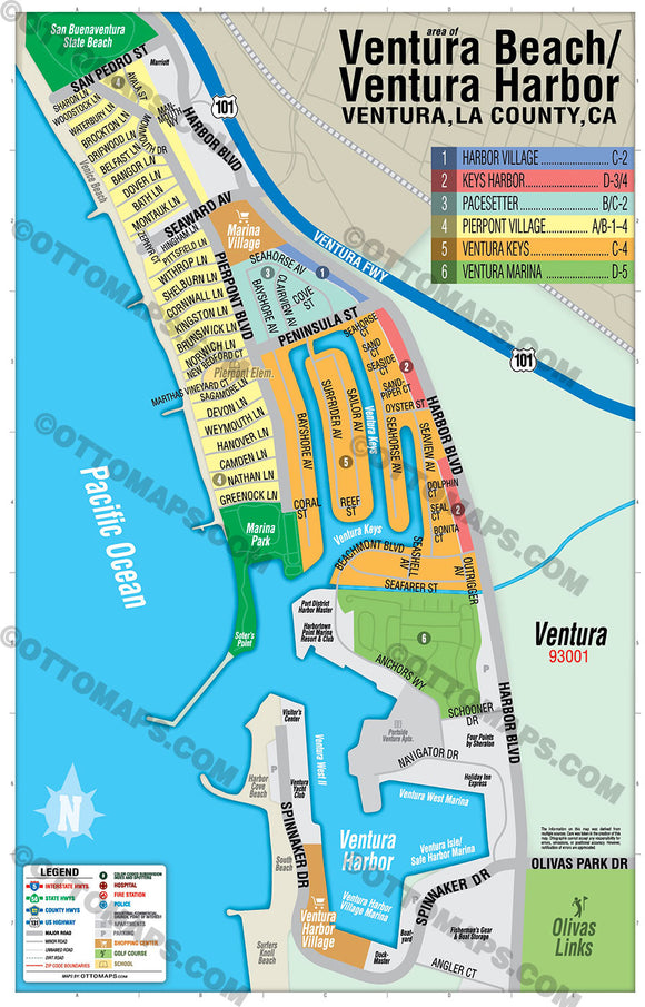 Ventura Beach Map Ventura Harbor Map - PDF, editable, royalty freeVentura Beach Map Ventura Harbor Map - PDF, editable, royalty free