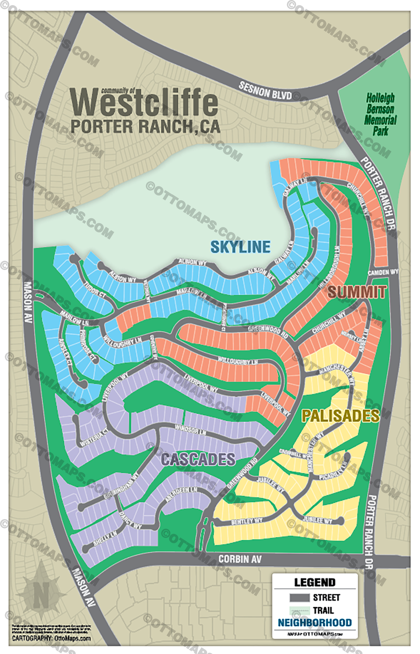 Westcliffe at Porter Ranch Map - PDF, editable, royalty free