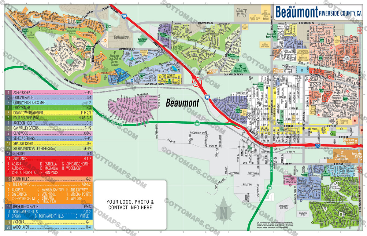 Beaumont Map Riverside County CA Otto Maps