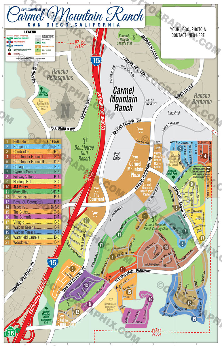 Carmel Valley Map, San Diego, CA – Otto Maps