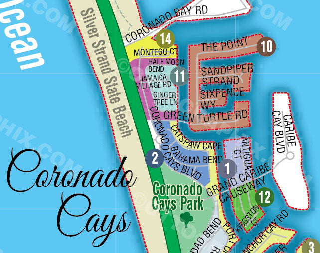 Coronado Map - PDF, layered, editable