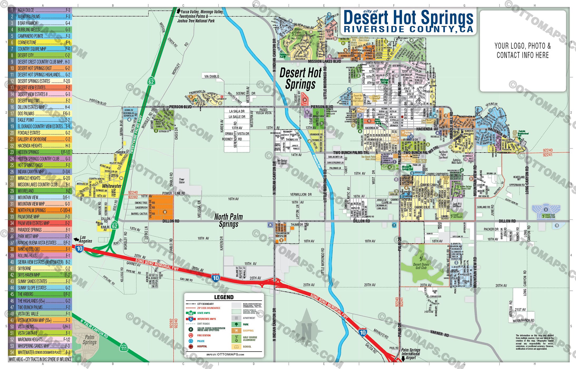 Desert Hot Springs Map, Riverside County, CA – Otto Maps