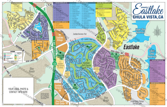 Eastlake Map - PDF, layered, editable