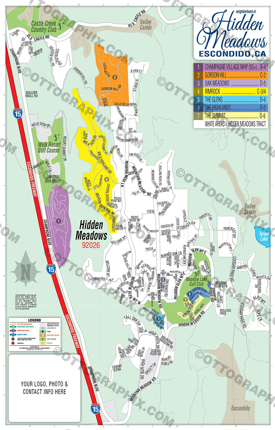 Hidden Meadows Map, San Diego County, CA