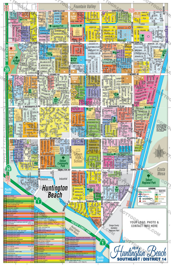 Huntington Beach Map District 14, Orange County, CA