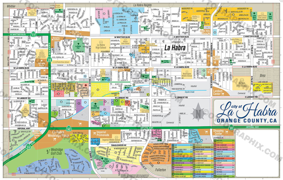 La Habra Map, Orange County, CA Otto Maps