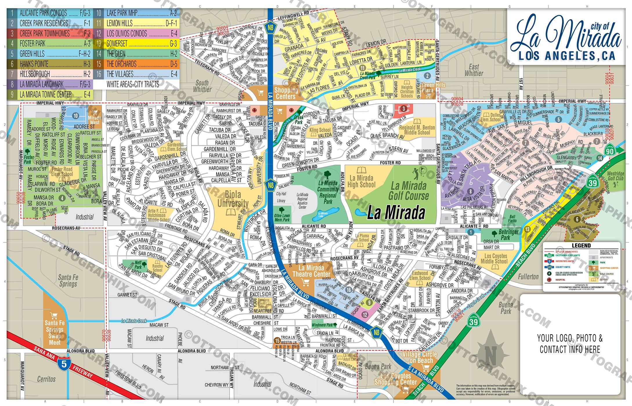 La Mirada Map, Los Angeles County, CA – Otto Maps