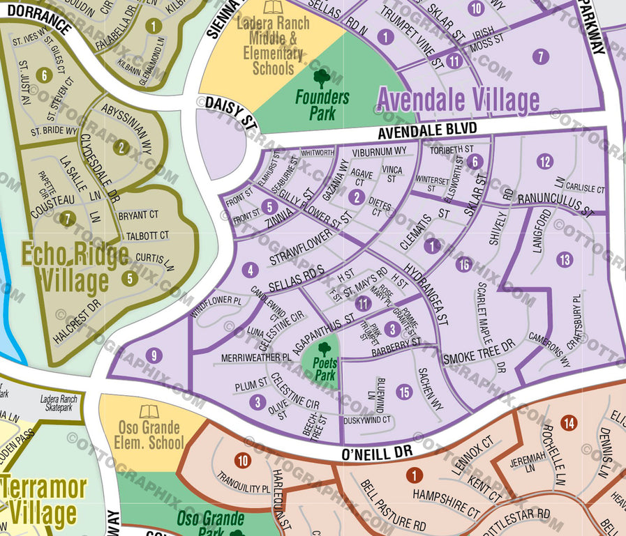Ladera Ranch Community Map, Orange County, CA - FILES - PDF and AI, editable, vector, royalty free