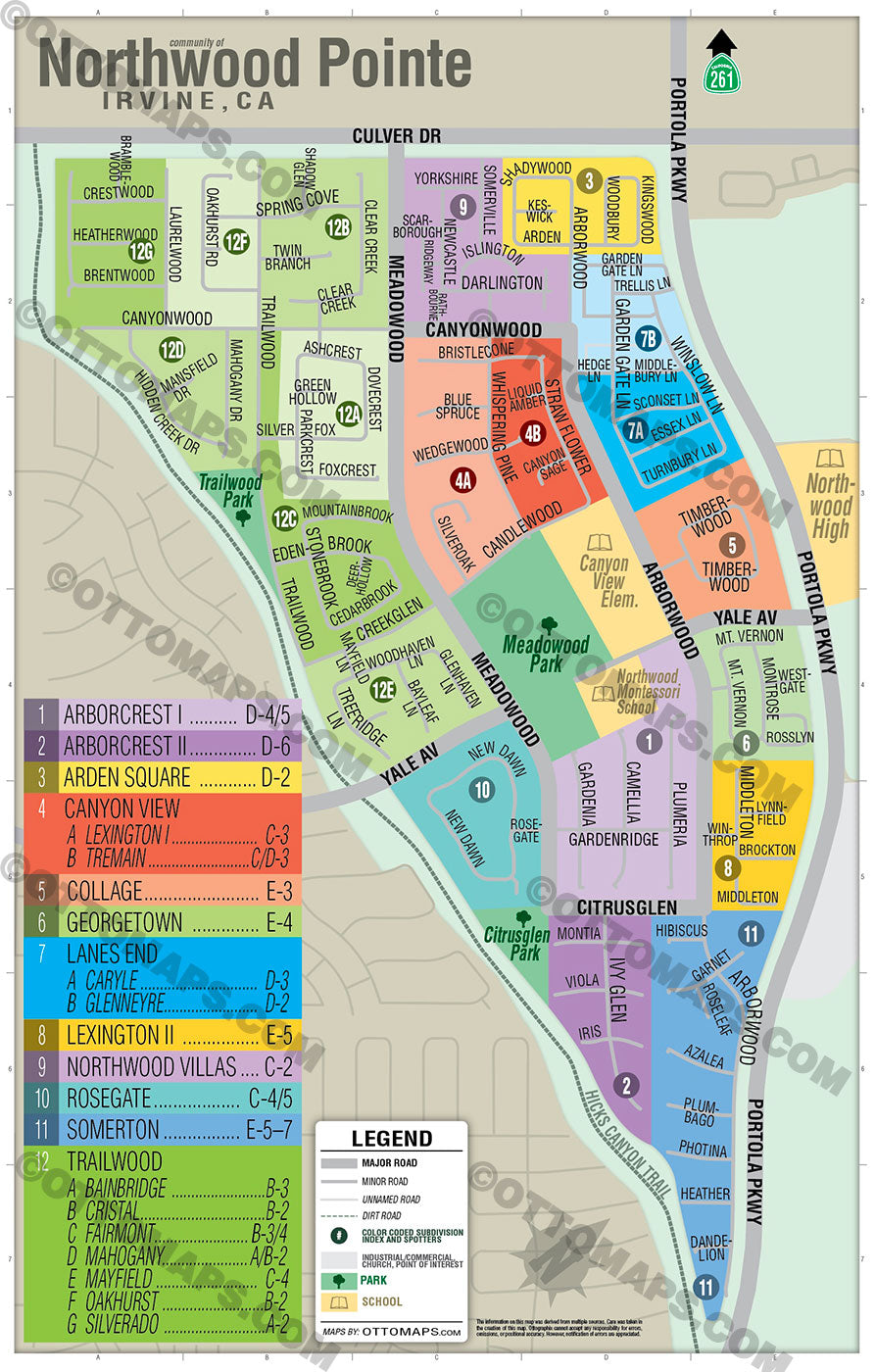 Northwood Pointe Map, Irvine - PDF, editable, royalty free