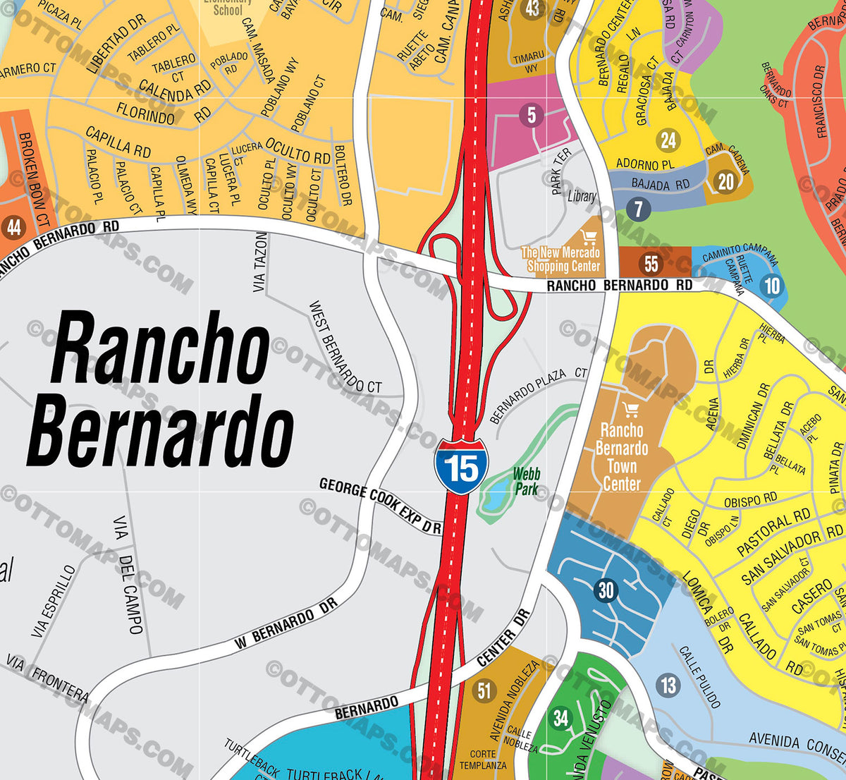 Rancho Bernardo Map, San Diego County, CA Otto Maps