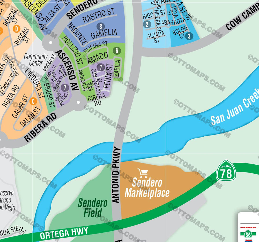 Rancho Mission Viejo Map, Orange County, CA - FILES - PDF and AI, editable, vector, royalty free