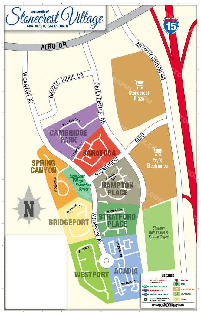 Stonecrest Village Map, San Diego County, CA