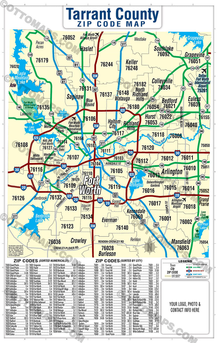 tarrant-county-tx-zip-code-map-otto-maps