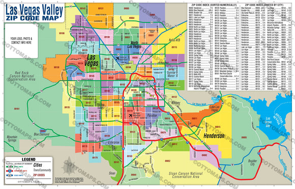 Las Vegas Valley Zip Code Map