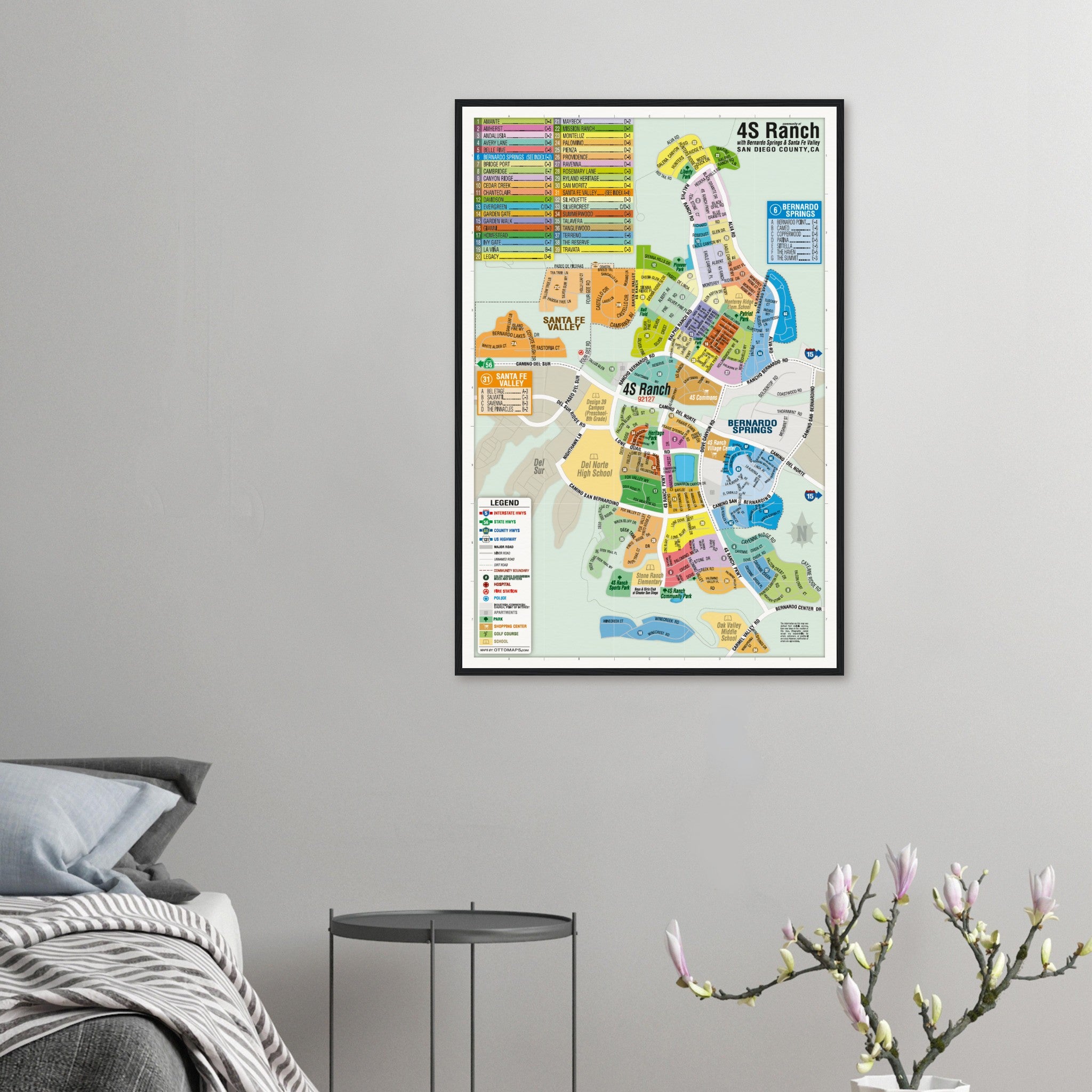 4S Ranch Map, San Diego County, CA - POSTER PRINTS