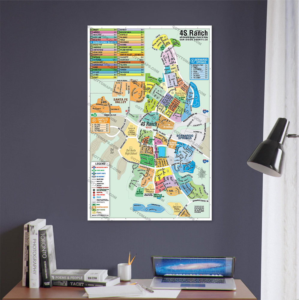 4S Ranch Map, San Diego County, CA - POSTER PRINTS