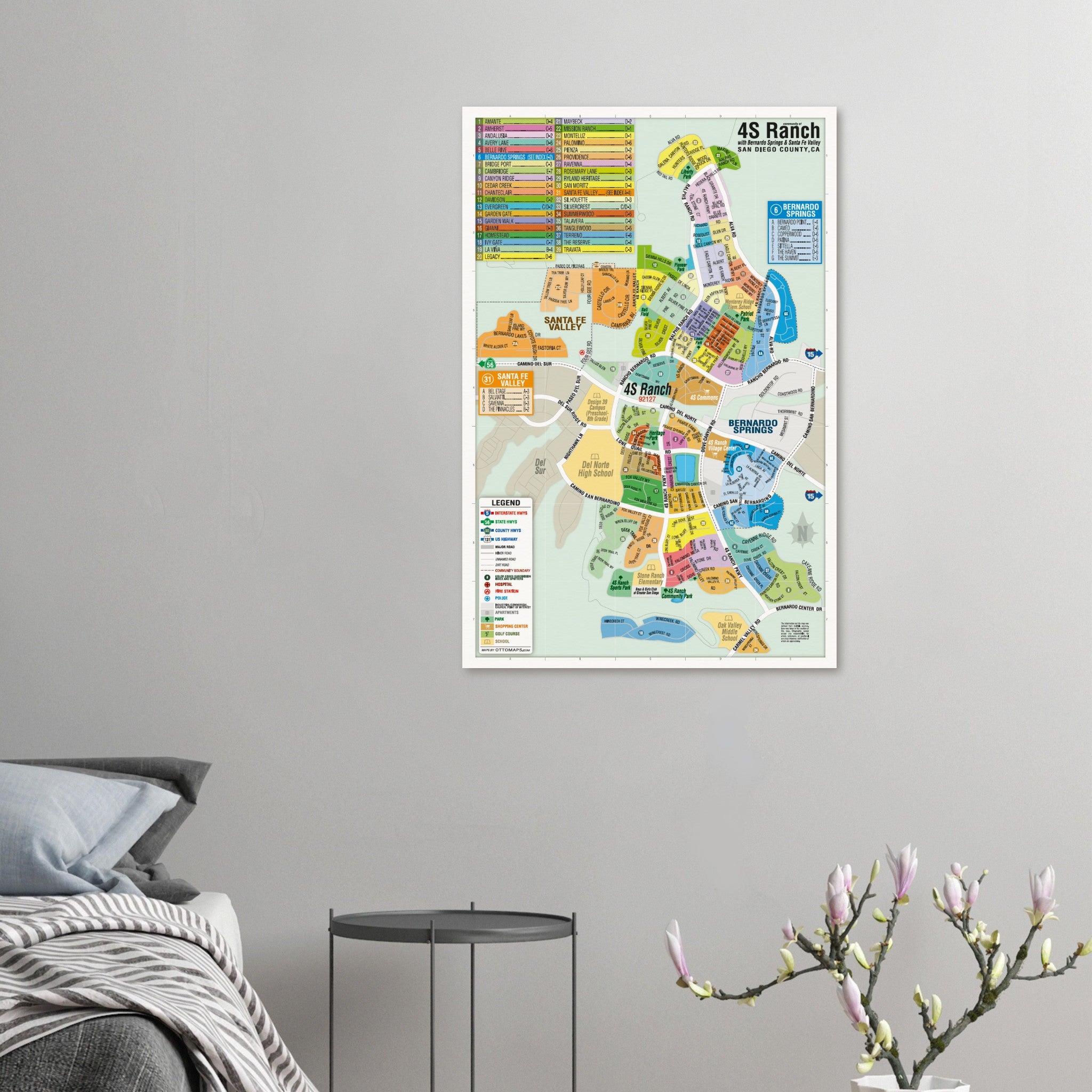 4S Ranch Map, San Diego County, CA - POSTER PRINTS