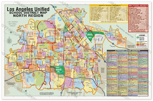 Los Angeles Unified School District Map - NORTH - POSTER PRINTS