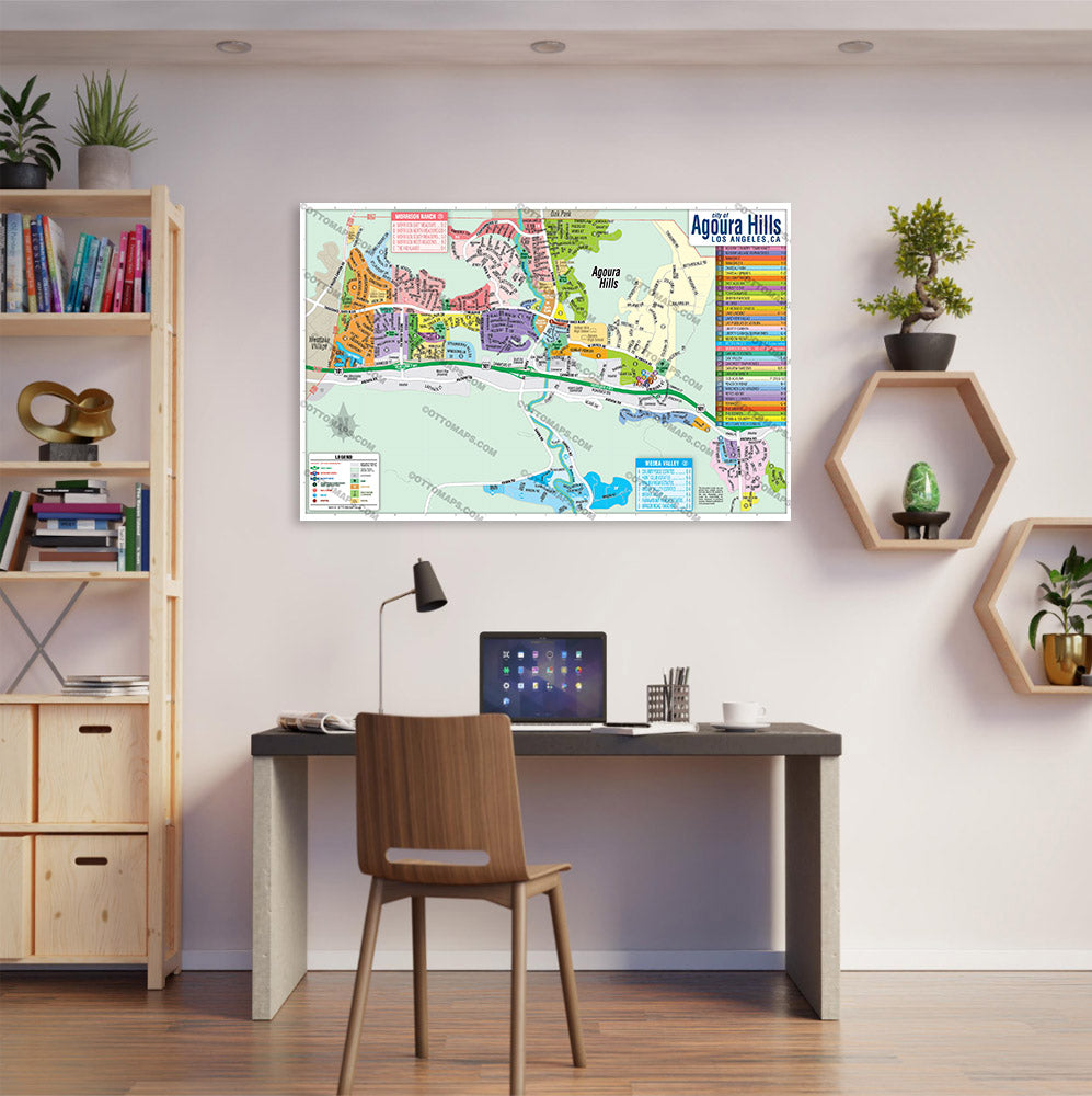 Agoura Hills Map, Los Angeles County, CA - POSTER PRINTS