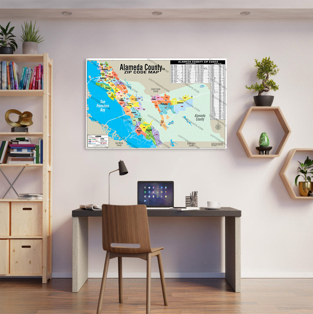 Alameda County Zip Code Map - POSTER PRINTS