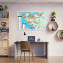 Alameda County and Contra Costa County Map (no zip codes) - POSTER PRINTS