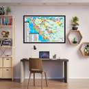 Alameda County and Contra Costa County Zip Code Map - POSTER PRINTS - with frame