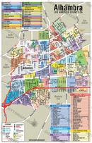 Alhambra Map, Los Angeles County, CA - FILES - PDF and AI, editable, vector, royalty free - NO BOX
