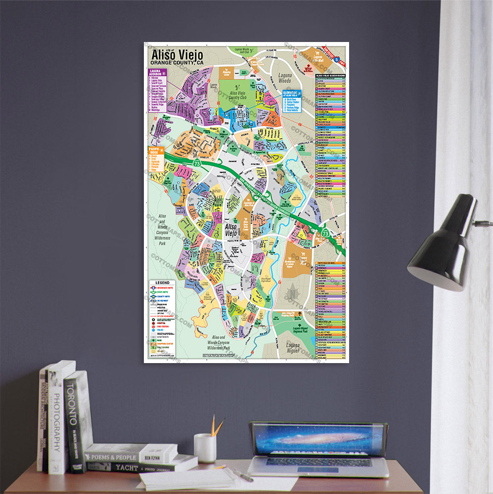 Aliso Viejo Map, Orange County, CA - POSTER PRINTS