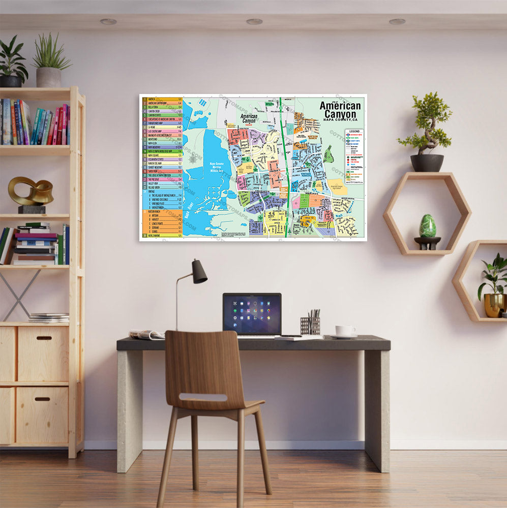 American Canyon Map, Napa County, CA - POSTER PRINTS