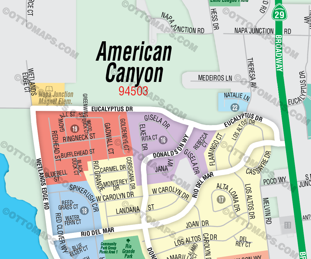 American Canyon Map, Napa County, CA - FILES - PDF and Adobe Illustrator
