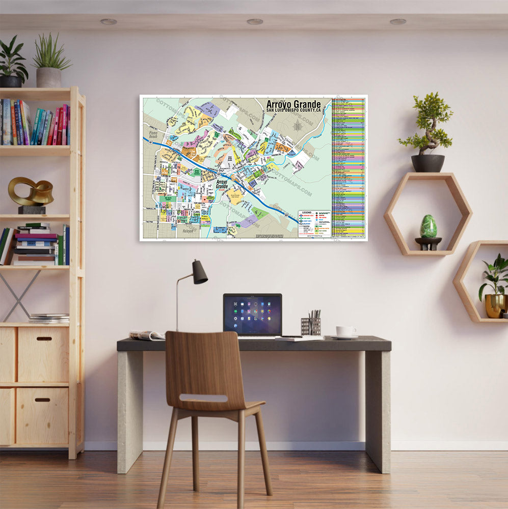 Arroyo Grande Map, San Luis Obispo County, CA - POSTER PRINTS