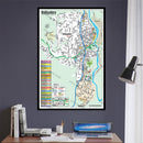Atascadero Map, San Luis Obispo County, CA - POSTER PRINTS - with frame