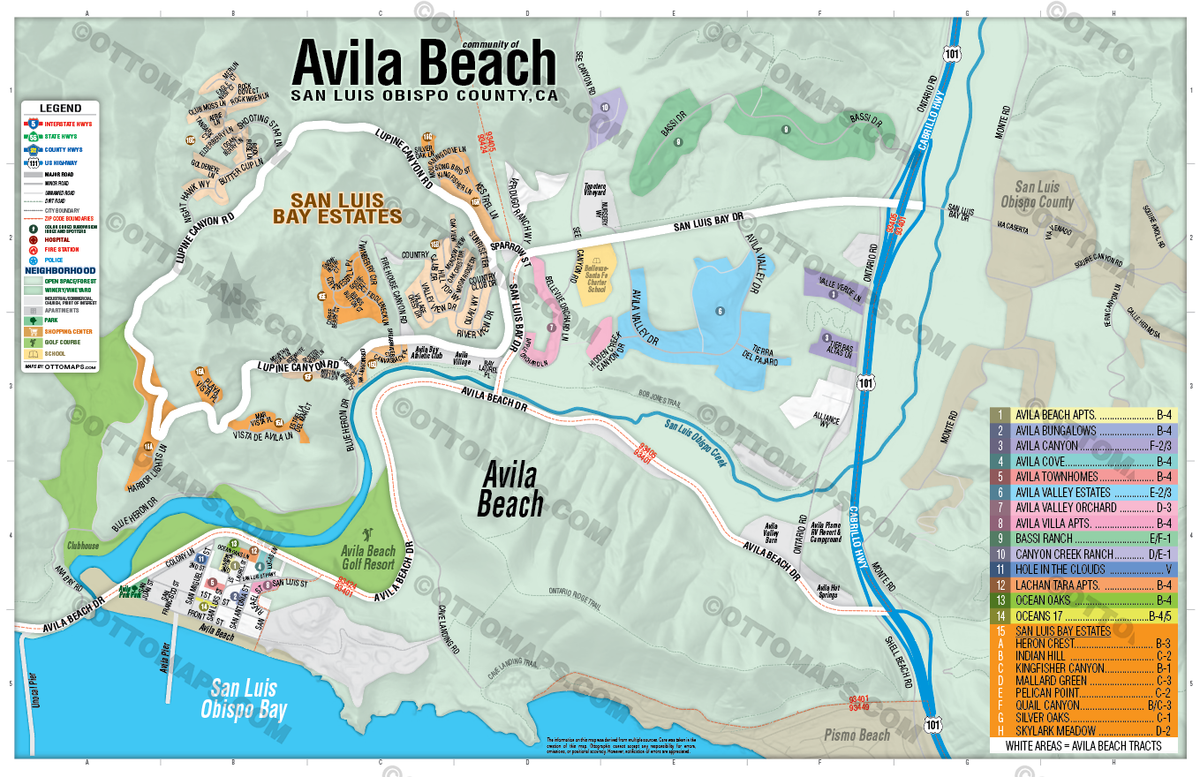 Avila Beach, San Luis Obispo County, CA - POSTER PRINTS