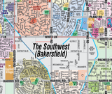 Bakersfield Map, The Southwest - Kern County, CA - FILES - PDF and AI, editable, layered, vector, royalty free