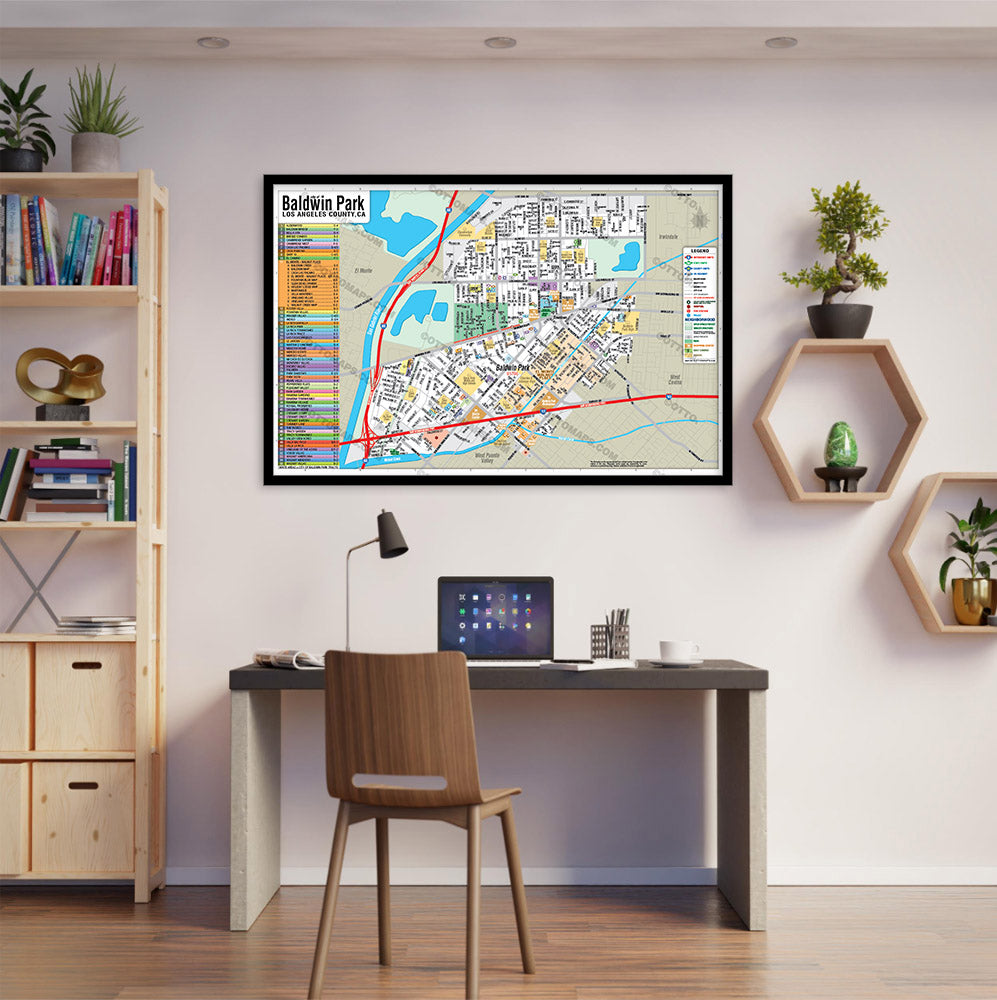 Baldwin Park, Los Angeles County, CA - POSTER PRINTS - with frame
