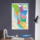 Bay Area Zip Code Map (Counties colorized) - POSTER PRINTS