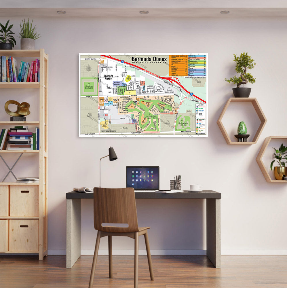 Bermuda Dunes Map, Riverside County, CA - POSTER PRINTS