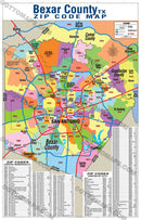 Bexar County Zip Code Map - POSTER PRINTS