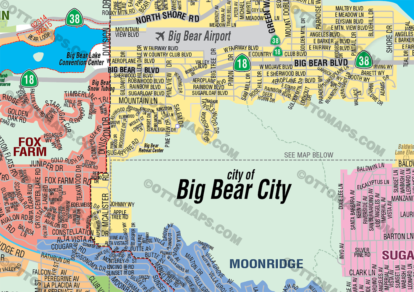 Big Bear Valley MLS Area Map - FILES - PDF and AI Files, editable, vector, royalty free