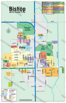 Bishop Map, Inyo County, CA - POSTER PRINTS